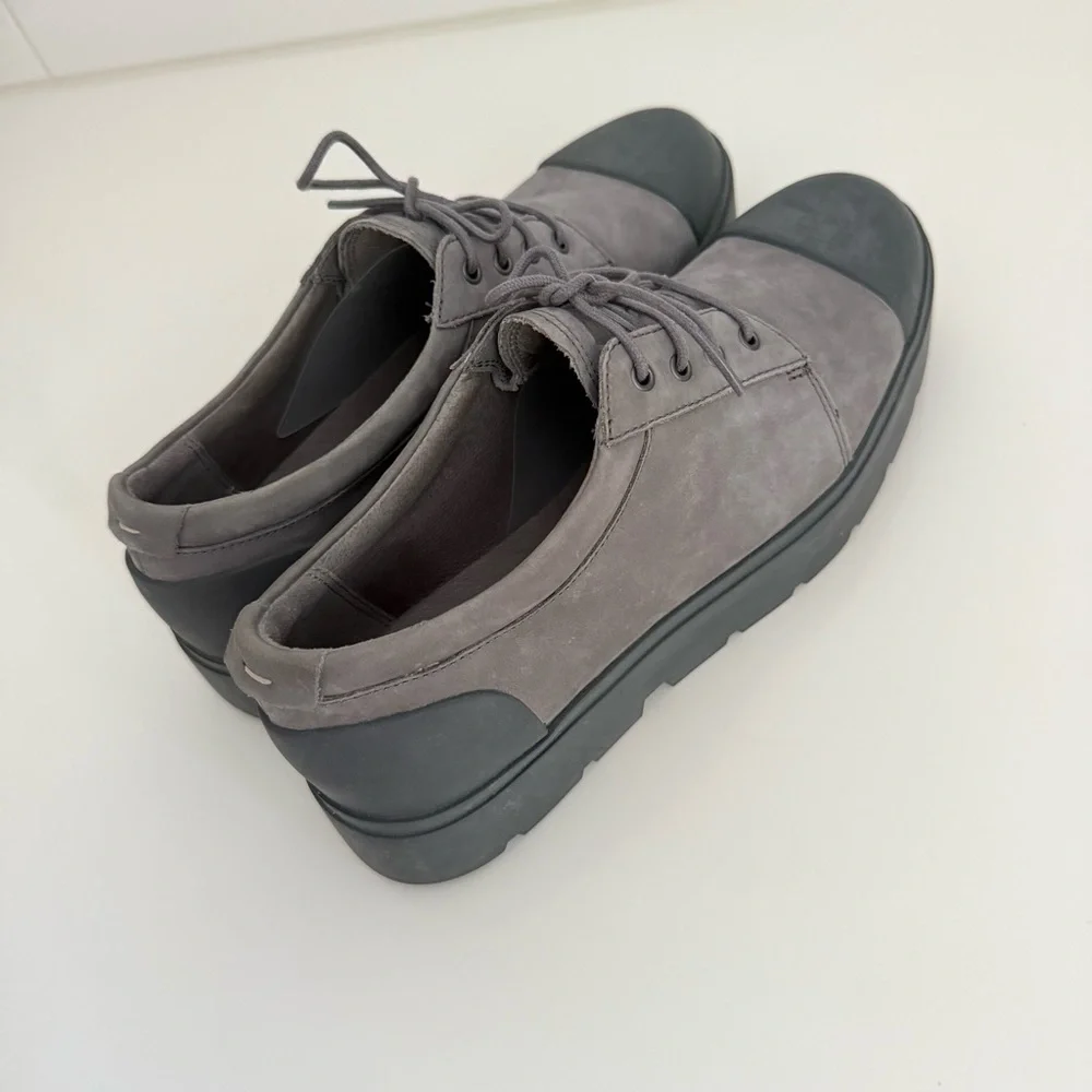 Camper Pix Gray Black Cap Toe Leather Oxford Shoes Women 39 Minimalist Comfort - Picture 5 of 7